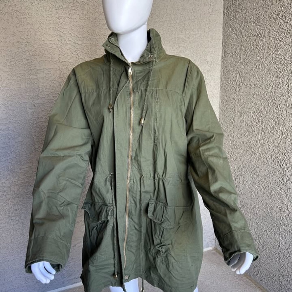 Miss London Military-Style Utility Parka Jacket